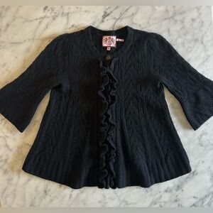 JUICY COUTURE Black Cashmere Cardigan Sweater - Women’s Size M